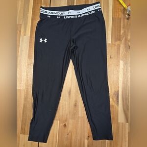 Black Under Armour Cropped Leggings Size Small with mesh
